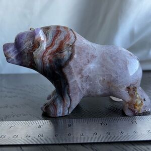 Amethyst lace agate carved polar bear